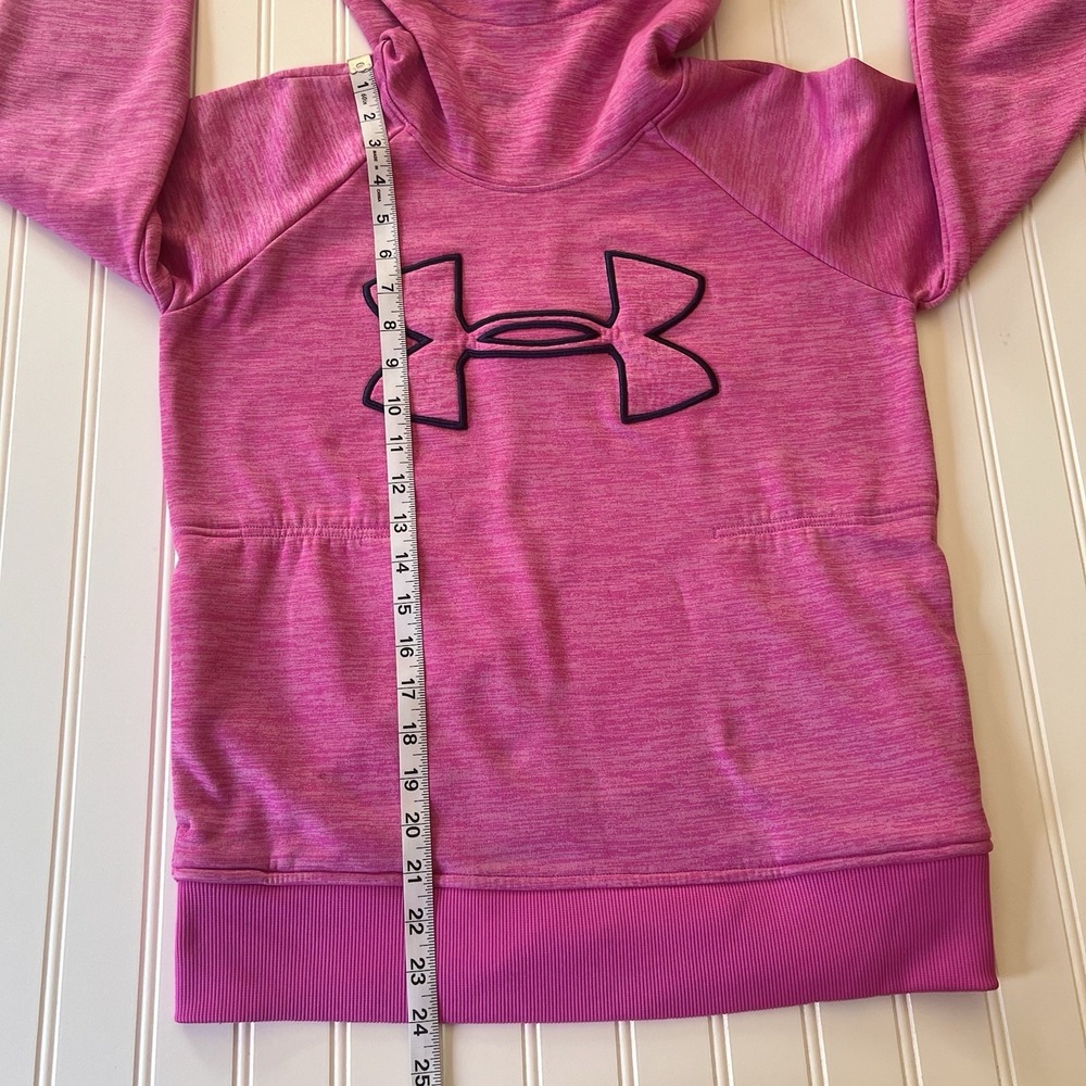 Under Armour‎ Hoodie XS Pink Sweatshirt Pullover Loose Pockets Women - Picture 7 of 9